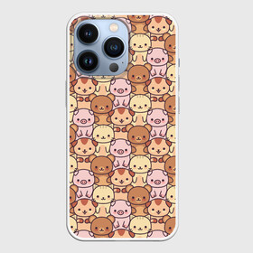 Чехол для iPhone 13 Pro с принтом Animals в Ухте,  |  | animals | background | bears | cats | dogs | pattern | pig | seals | животные | котики | коты | медведи | мишки | паттерн | поросенок | свинка | свинья | собаки | собачки | фон