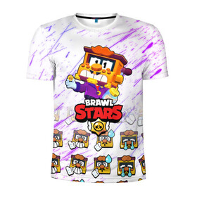 Мужская футболка 3D спортивная с принтом Грифф | Griff (PAINT) в Ухте, 100% полиэстер с улучшенными характеристиками | приталенный силуэт, круглая горловина, широкие плечи, сужается к линии бедра | brawl stars | coin | griff | pin | бравл старс | грифф | монеты