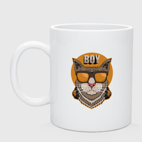 Кружка керамическая с принтом Cat Boy в Ухте, керамика | объем — 330 мл, диаметр — 80 мм. Принт наносится на бока кружки, можно сделать два разных изображения | cat | kawaii | kitten | kitty | pussycat | кот | котенок | котик | кошачьи | кошка | милый