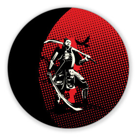 Коврик для мышки круглый Самурай: в Ухте, резина и полиэстер | круглая форма, изображение наносится на всю лицевую часть | ronin | воин | ронин | самурай | свободный воин | странник | философия | япония