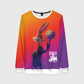 Женский свитшот 3D с принтом Space Jam 2 Багз Банни в Ухте, 100% полиэстер с мягким внутренним слоем | круглый вырез горловины, мягкая резинка на манжетах и поясе, свободная посадка по фигуре | bugs bunny | space jam | space jam 2 | space jam a new legacy | vdzabma | багз банни | космический джем | космический джем 2 | космический джем: новое поколение
