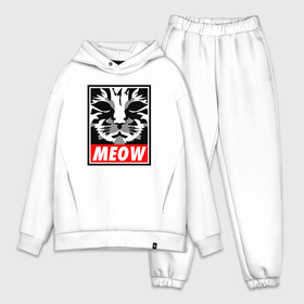 Мужской костюм хлопок OVERSIZE с принтом Meow Obey в Ухте,  |  | animal | cat | cute | kitty | meow | obey | друг | животные | киска | кися | китти | кот | котенок | котик | котэ | кошечка | кошка | мур | мяу | питомец