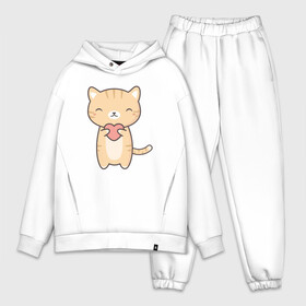 Мужской костюм хлопок OVERSIZE с принтом Love Cat в Ухте,  |  | animal | cat | cute | kitty | love | meow | друг | животные | киска | кися | китти | кот | котенок | котик | котэ | кошечка | кошка | любовь | мур | мяу | питомец | сердце