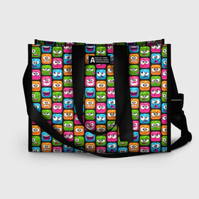 Сумка-шоппер 3D с принтом Эмоции в Ухте, 100% полиэстер | застегивается на металлическую кнопку; внутренний карман застегивается на молнию. Стенки укреплены специальным мягким материалом, чтобы защитить содержимое от несильных ударов
 | emoji | emoticons | smile | знак | колобок | позитив | рожица | символ | смайл | смайлики | улыбка | эмодзи