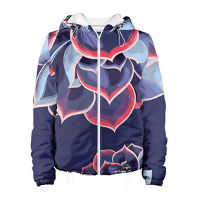 Женская куртка 3D Суккуленты: в Ухте, ткань верха — 100% полиэстер, подклад — флис | прямой крой, подол и капюшон оформлены резинкой с фиксаторами, два кармана без застежек по бокам, один большой потайной карман на груди. Карман на груди застегивается на липучку | растение | растения | суккулент | суккуленты | цветы