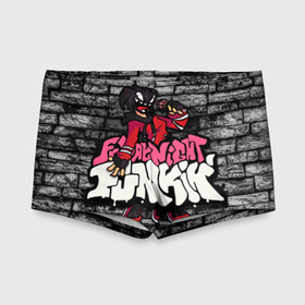 Детские купальные плавки 3D с принтом Friday Night Funkin A.G.O.T.I. в Ухте, Полиэстер 85%, Спандекс 15% | Слитный крой, подклад по переду изделия, узкие бретели | agoti | character | fnf | аготи | буквы | игра | красный | логотип | микрофон | персонаж friday night funkin | рисовка | розовый | фрайдей