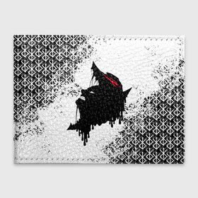 Обложка для студенческого билета с принтом БЕРСЕРК подтеки в Ухте, натуральная кожа | Размер: 11*8 см; Печать на всей внешней стороне | Тематика изображения на принте: anime | berserk | аниме | берсерк | бесерк | гатс | манга | мультфильм