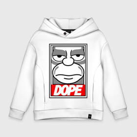 Детское худи Oversize хлопок с принтом DOPE GOMER в Ухте, френч-терри — 70% хлопок, 30% полиэстер. Мягкий теплый начес внутри —100% хлопок | боковые карманы, эластичные манжеты и нижняя кромка, капюшон на магнитной кнопке | gomer | simpsons | the simpson | гомер | мульт | мультфильм | симпсоны