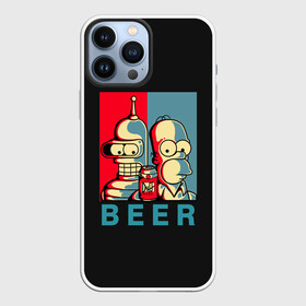 Чехол для iPhone 13 Pro Max Гомер х Бендер: в Ухте,  |  | bender | futurama | gomer | simpsons | the simpson | бендер | гомер | мульт | мультфильм | симпсоны | футурама