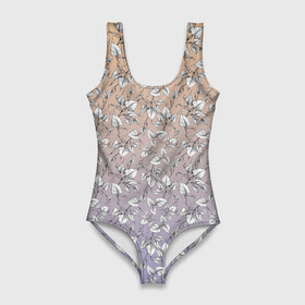 Купальник-боди 3D Плющ и градиент: в Ухте, 82% полиэстер, 18% эластан | Круглая горловина, круглый вырез на спине | gradient | ivy | leaves | sketch | градиент | зарисовка | листья | набросок | плющ | растения | рисунок | скетч | эскиз