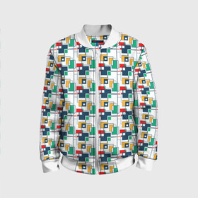 Детский бомбер 3D с принтом Геометрия в Ухте, 100% полиэстер | застегивается на молнию, по бокам два кармана без застежек, мягкие манжеты, по низу бомбера и на воротнике — эластичная резинка | abstraction | background | geometry | pattern | shapes | texture | абстракция | геометрия | паттерн | текстура | узор | фигуры | фон