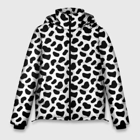 Мужская зимняя куртка 3D с принтом Текстура далматина в Ухте, верх — 100% полиэстер; подкладка — 100% полиэстер; утеплитель — 100% полиэстер | длина ниже бедра, свободный силуэт Оверсайз. Есть воротник-стойка, отстегивающийся капюшон и ветрозащитная планка. 

Боковые карманы с листочкой на кнопках и внутренний карман на молнии. | background | dalmatian | pattern | texture | далматин | далматинец | паттерн | текстура | узор | фон