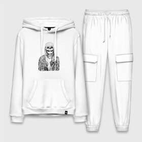 Мужской костюм хлопок с толстовкой с принтом Скелет Курт в Ухте,  |  | alternative | kurt cobain | metall | music | nirvana | rock | альтернатива | курт кобейн | курт кобэйн | металл | музыка | нирвана | нирванна | рок