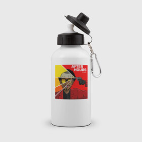 Бутылка спортивная с принтом The Weeknd - After Hours Cover в Ухте, металл | емкость — 500 мл, в комплекте две пластиковые крышки и карабин для крепления | blinding lights | music | pop | star boy | the weekend | the weeknd | музыка | уикенд