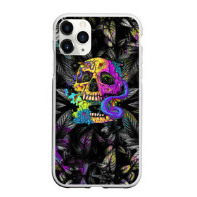 Чехол для iPhone 11 Pro матовый с принтом Череп Психоделика в Ухте, Силикон |  | листва | психоделика | тренды | череп