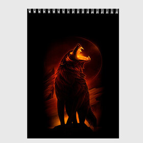 Скетчбук с принтом DARK WOLF в Ухте, 100% бумага
 | 48 листов, плотность листов — 100 г/м2, плотность картонной обложки — 250 г/м2. Листы скреплены сверху удобной пружинной спиралью | art | dark | evil | hunter | moon | night | strong | wolf | волк | зло | клыки | луна | ночь | оборотень | оскал | охотник | пасть | сила | тьма | хищник