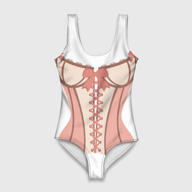 Купальник-боди 3D карсет невесты: в Ухте, 82% полиэстер, 18% эластан | Круглая горловина, круглый вырез на спине | bride | девичник | девушка | жена | женщина | невеста | праздник | свадьба