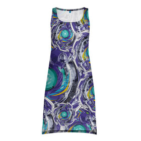 Платье-майка 3D Бейблейд: в Ухте, 100% полиэстер | полуприлегающий силуэт, широкие бретели, круглый вырез горловины, удлиненный подол сзади. | beyblade | jet  волчок | бейблейд виверн | бейблэйд | вращение | джет вайрон | знаки | игра | космос | круг | металл | снаряжение | текстура | томи той