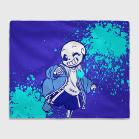 Плед 3D с принтом UNDERTALE SANS BLUE в Ухте, 100% полиэстер | закругленные углы, все края обработаны. Ткань не мнется и не растягивается | Тематика изображения на принте: sans | undertale | андертале | андертейл | гтвукефду | игра | подземная история | подземная сказка | санс | ундертале