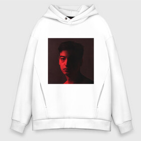 Мужское худи Oversize хлопок с принтом Nectar в Ухте, френч-терри — 70% хлопок, 30% полиэстер. Мягкий теплый начес внутри —100% хлопок | боковые карманы, эластичные манжеты и нижняя кромка, капюшон на магнитной кнопке | Тематика изображения на принте: joji | nectar | обложка альбома | рэп | хип хоп