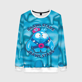 Женский свитшот 3D с принтом Скуик и слизь в Ухте, 100% полиэстер с мягким внутренним слоем | круглый вырез горловины, мягкая резинка на манжетах и поясе, свободная посадка по фигуре | brawler | goo | slime | squeak | сквик | слайм