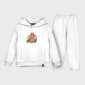 Детский костюм хлопок Oversize с принтом Sweet Bunny в Ухте,  |  | закат | иллюстрация | крольченок | морковь | сладкий кролик