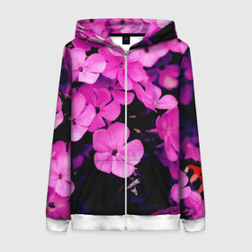 Женская толстовка 3D на молнии Цветочный Альянс!: в Ухте, 100% полиэстер | длина до линии бедра, манжеты и пояс оформлены мягкой тканевой резинкой, двухслойный капюшон со шнурком для регулировки, спереди молния, по бокам два кармана | краски | лес. | отдых | природа | сад | свежесть | спокойствие | цветочки