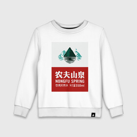 Детский свитшот хлопок с принтом Nongfu Spring Essential  в Ухте, 100% хлопок | круглый вырез горловины, эластичные манжеты, пояс и воротник | Тематика изображения на принте: 3racha | bts | bts idol | drake | exid hot pink | ikon | kpop | nongfu spring essential | sleepy baby wolf | stay gold | кейпоп | корейская музыка | корея | кпоп | поп