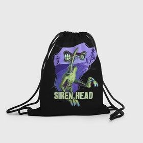 Рюкзак-мешок 3D с принтом СИРЕНОГОЛОВЫЙ  SIREN HEAD в Ухте, 100% полиэстер | плотность ткани — 200 г/м2, размер — 35 х 45 см; лямки — толстые шнурки, застежка на шнуровке, без карманов и подкладки | siren head | игра | монстр | сиреноголовый | существо | хоррор