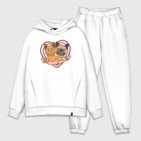 Мужской костюм хлопок OVERSIZE Любимые животные: в Ухте,  |  | иллюстрация | котик | кошка | любовь | пес | сердце | собака