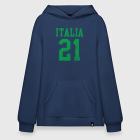 Худи SuperOversize хлопок с принтом Italia 21 в Ухте, 70% хлопок, 30% полиэстер, мягкий начес внутри | карман-кенгуру, эластичная резинка на манжетах и по нижней кромке, двухслойный капюшон
 | football | forza | italia | italy | milan | rome | sport | гол | евро | европа | италия | итальянец | кубок | манчини | милан | рим | спорт | тренер | турист | фанат | футбол | футболист | чемпион
