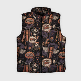 Женский жилет утепленный 3D Граффити на спорте: в Ухте,  |  | гантели | граффити | знаки | музыка | музыкальные колонки | паттерн | спорт | термокружка