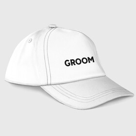 Бейсболка с принтом Groom black в Ухте, 100% хлопок | классический козырек, металлическая застежка-регулятор размера | groom | grooms team | team | жених | мальчишник | молодожены | мужская | мужчин | праздник | свадьба