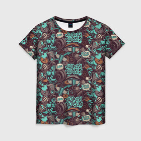 Женская футболка 3D Чувак на спорте: в Ухте, 100% полиэфир ( синтетическое хлопкоподобное полотно) | прямой крой, круглый вырез горловины, длина до линии бедер | graffiti | гантели | граффити | диски | надписи | присед | спорт