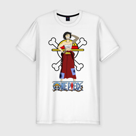 Мужская футболка хлопок Slim с принтом Веселый Луффи с повязкой | One Piece в Ухте, 92% хлопок, 8% лайкра | приталенный силуэт, круглый вырез ворота, длина до линии бедра, короткий рукав | anime | manga | monkey d. luffy | one piece | аниме | большой куш | ван пис | вон пис | капитан | король пиратов | луси | луфи | луффи | луффи но уми | луффи таро | манга | манки д. луффи | мугивара | пират | пятый император