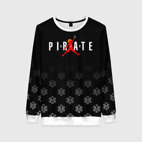 Женский свитшот 3D с принтом PIRATE AIR One Piece в Ухте, 100% полиэстер с мягким внутренним слоем | круглый вырез горловины, мягкая резинка на манжетах и поясе, свободная посадка по фигуре | anime | manga | monkey d. luffy | one piece | аниме | баскетбол | баскетболист | большой куш | ван пис | вон пис | джордан | капитан | король пиратов | лого | логотип | луси | луфи | луффи | манга | манки д. луффи | мугивара