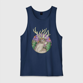 Мужская майка хлопок с принтом Рудольф в Ухте, 100% хлопок |  | дикое животное | животные | иллюстрация | оленёнок | рудольф