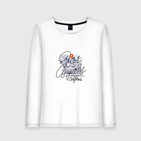 Женский лонгслив хлопок с принтом Лос-Анджелес в Ухте, 100% хлопок |  | la | los angeles | голливуд | город | калифорния | карта | лос анджелес | море | пляж | путешествия | сша | тихий океан | туризм