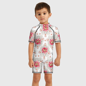 Детский купальный костюм 3D Алые цветочки: в Ухте, Полиэстер 85%, Спандекс 15% | застежка на молнии на спине | абстракция | алые цветы | паттерн | текстуры | узоры | цветочки | цветы