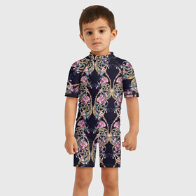 Детский купальный костюм 3D узор из цветов: в Ухте, Полиэстер 85%, Спандекс 15% | застежка на молнии на спине | абстракция | алые цветы | паттерн | текстуры | узоры | цветочки | цветы