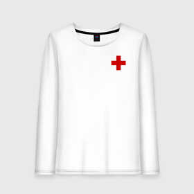 Женский лонгслив хлопок с принтом Hospital (BIG) в Ухте, 100% хлопок |  | hospital | больница | врач | госпиталь | доктор | крест | медицина