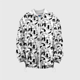 Детская куртка 3D с принтом Коровы в Ухте, 100% полиэстер | застежка — молния, подол и капюшон оформлены резинкой с фиксаторами, по бокам — два кармана без застежек, один потайной карман на груди, плотность верхнего слоя — 90 г/м2; плотность флисового подклада — 260 г/м2 | cow | бык | корова | коровка | коровы | скот | теленок | телята