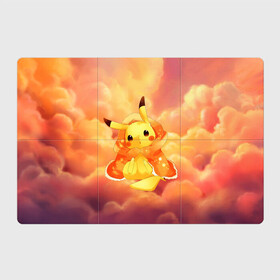 Магнитный плакат 3Х2 с принтом Пикачу на облачках в Ухте, Полимерный материал с магнитным слоем | 6 деталей размером 9*9 см | anime | picachu | pikachu | аниме | милый | пика | пикачу | покебол | покемон