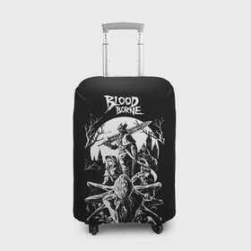 Чехол для чемодана 3D с принтом Бладборн ЧБ в Ухте, 86% полиэфир, 14% спандекс | двустороннее нанесение принта, прорези для ручек и колес | bloodborne | game | games | stranger | бладборн | игра | игры | соулс | странник
