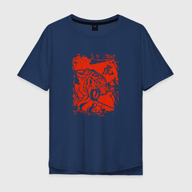 Мужская футболка хлопок Oversize с принтом Tiger Japanese style в Ухте, 100% хлопок | свободный крой, круглый ворот, “спинка” длиннее передней части | Тематика изображения на принте: tiger | животные | звери | злой | кошка | оскал | тигр | хищник