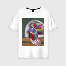 Женская футболка хлопок Oversize с принтом Картина#20, Ческидов Александр в Ухте, 100% хлопок | свободный крой, круглый ворот, спущенный рукав, длина до линии бедер
 | абстракция | геометрия | живопись | искусство | картина | человек | ческидов