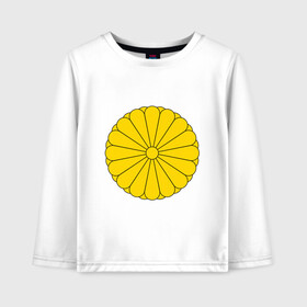 Детский лонгслив хлопок с принтом Япония | Печать Императора в Ухте, 100% хлопок | круглый вырез горловины, полуприлегающий силуэт, длина до линии бедер | буква | герб | знак | печать императора | символ | символы | флаг | флаг японии | эмблема | эмблемма | япония | японский флаг