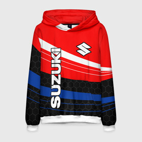 Мужская толстовка 3D с принтом SUZUKI / СУЗУКИ / МОТОСПОРТ в Ухте, 100% полиэстер | двухслойный капюшон со шнурком для регулировки, мягкие манжеты на рукавах и по низу толстовки, спереди карман-кенгуру с мягким внутренним слоем. | Тематика изображения на принте: motorcycle | motosport | racing | speed | sport | suzuki | байк. | гонки | двигатель | мото | мотокросс | мотоспорт | мототриал | мотоцикл | скорость | спорт | сузуки