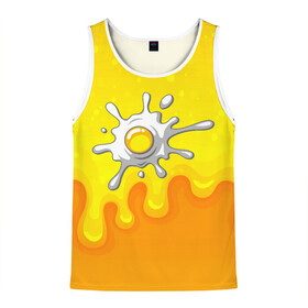 Мужская майка 3D яичница глазунья: в Ухте, 100% полиэстер | круглая горловина, приталенный силуэт, длина до линии бедра. Пройма и горловина окантованы тонкой бейкой | глазунья | еда | желток | завтрак | яичница