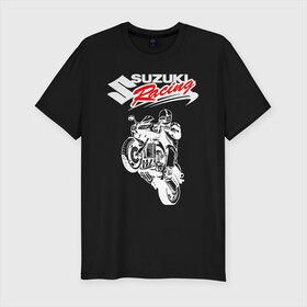 Мужская футболка хлопок Slim с принтом SUZUKI / СУЗУКИ / RACING в Ухте, 92% хлопок, 8% лайкра | приталенный силуэт, круглый вырез ворота, длина до линии бедра, короткий рукав | motorcycle | motosport | racing | speed | sport | suzuki | байк. | гонки | двигатель | мото | мотокросс | мотоспорт | мототриал | мотоцикл | скорость | спорт | сузуки